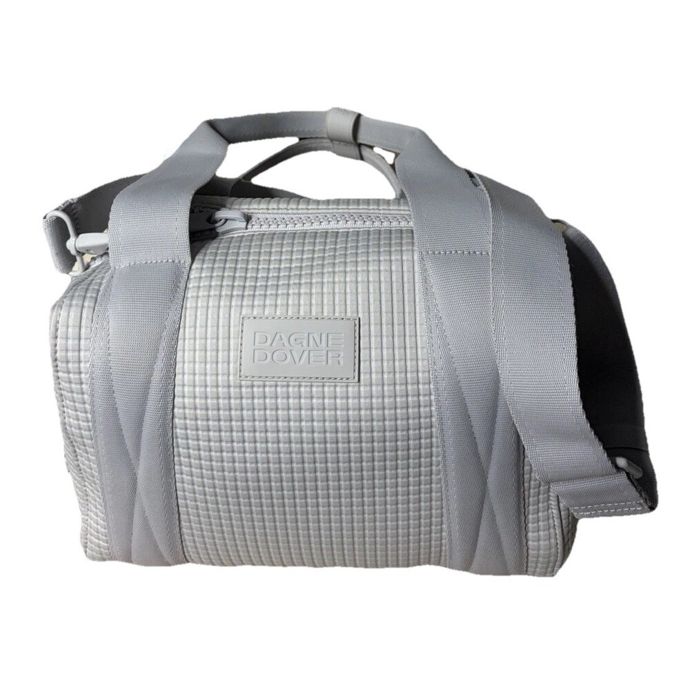 Dagne Dover Landon Neoprene Carryall Hand Bag Cross Body Neon Gray